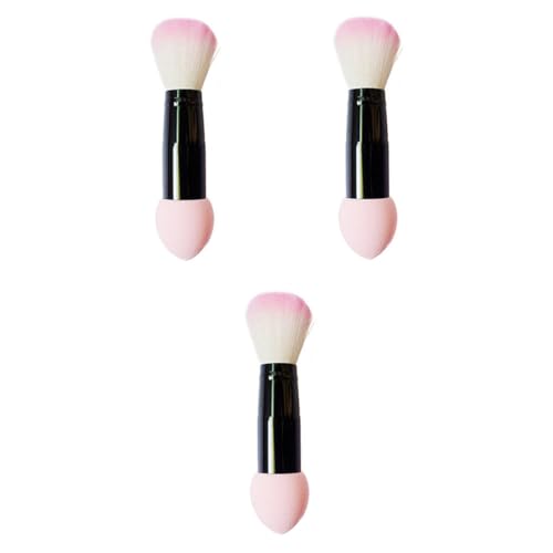 Beaupretty 3st Doppelte Bürste Kosmetische Schwämme Tragbarer Puderpinsel Hervorhebender Make-up-pinsel Lose Bürste Doppelseitige Bürste Wellpappe Aus Seiden-nylon-wolle Nass Und Trocken von Beaupretty