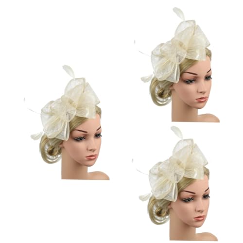 Beaupretty 3st Ornament Tea-party-stirnbänder Für Damen Gaze-haarreifen Kopfbedeckungen Für Teepartys Gaze-stirnbänder Schwarzer Fascinator Faszination Tiara Hochzeitskleid Fräulein Stirnband von Beaupretty