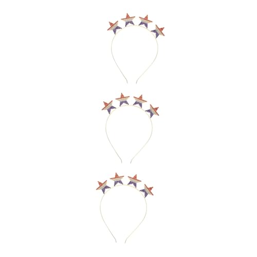 Beaupretty Amerikanische Flagge 3St Unabhängigkeitstag Stirnband weihnachtsdeko empfindlich Kopfbedeckung Flagge Haarschmuck Fräulein schmücken Legierung Kostüme Für Erwachsene von Beaupretty