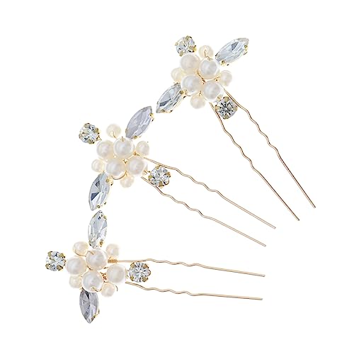 Beaupretty 3stücke Hochzeit Haarschmuck Strass Blumen Haar Nadeln u Form Haarnadeln Für Frauen Brautjungfer Party Prom Hochzeit Geburtstag von Beaupretty