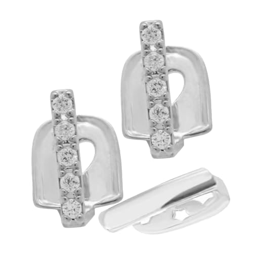 Beaupretty 3stücke Metall-einzelzahngrill Mit Strasssteinen Für Rapper-zahnzubehör Künstliche Zahnkappen Hip-hop-zahnschmuck Und Grilldekor Für Künstliche Zähne von Beaupretty