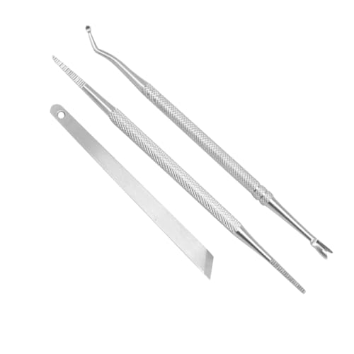 Beaupretty 3stücke Nagelreiniger-set Mit Nagelhautentferner-löffel Und Nagelgabel-set Für Pediküre Werkzeuge Zum Entfernen Abgestorbener Nagelhaut von Beaupretty