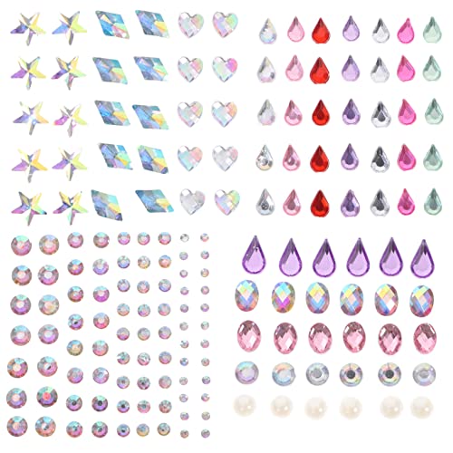 Beaupretty 4 Blätter Gesichtsjuwelen Aufkleber Selbstklebende Strasssteine für Augen Glänzende Make Up Dekoration für Festivals und Partys von Beaupretty