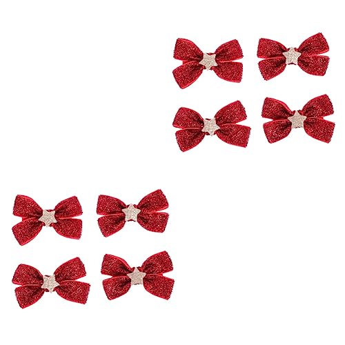 Beaupretty 4 Paare Krawatte Weihnachtsmütze Für Kleinkinder Feiertags-haargummis Mit Bowknot Brautjungfer Kopfschmuck Mädchen Weihnachtshaarspangen Babyhalter Kleine Baotou Stoff Kurzes Haar von Beaupretty