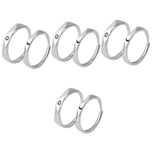 Beaupretty 4 Paare Ehe Verlobungsringe für Mondringe Kreative Partnerringe für Männer Frauen Symbolisieren Freundschaft von Beaupretty