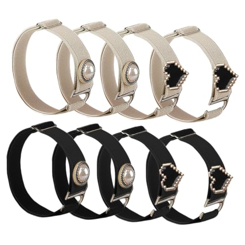 Beaupretty 4 Paare Elastische Schuhriemen für Absätze mit Perlen und Vielseitige Fersenschoner Dehnbare Riemchen für Damen Sandalen und High Heels von Beaupretty