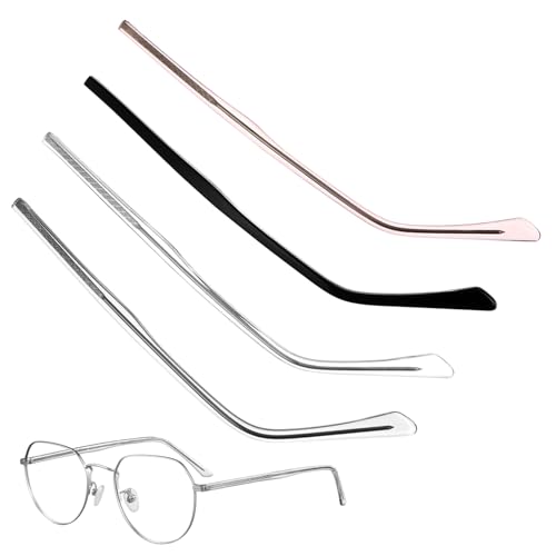 Beaupretty 4 Paare Ersatz Brillenbügel Leichtgewichtige Rutschfeste Brillenarm Beine in Transparent Schwarz Roségold für Myopie Sonnenbrillen Komfortabel Strapazierfähig von Beaupretty