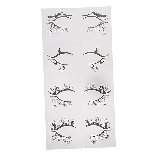 Beaupretty 4 Paare Halloween Augenaufkleber für Klebende Eyeliner Sticker mit Fledermaus und Spinnendesign Augen Make Up Dekoration für Festivals und Partys von Beaupretty