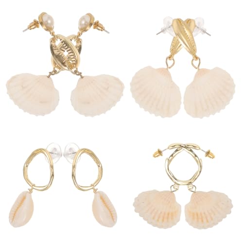 Beaupretty 4 Paare Ohrringe Damen Perlen Ohrhänger Boho Stil Dangle Drop Pendant Ohrringe Schmuck für Vielseitige Anlässe und Outfits von Beaupretty