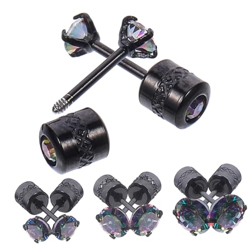 Beaupretty 4 Paare Ohrstecker Damen Ohrschmuck Bunte Zirkonia Ohrstecker Komfortabel Modisch Vielseitig von Beaupretty