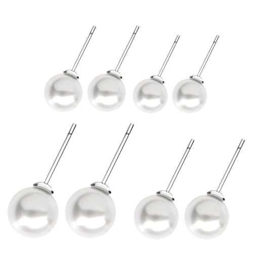 Beaupretty 4 Paare Perlenohrringe Sterling Silber mit Natürlichen Süßwasserperlen Ohrstecker für Frauen für Anlässe Wie Hochzeit Geburtstag oder Valentinstag von Beaupretty