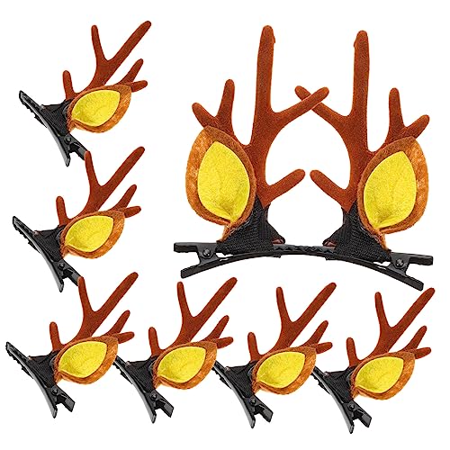 Beaupretty 4 Paare Weihnachts Haarspangen Rentiergeweih Cartoon Haarklammern für Mädchen Festliche Xmas Haaraccessoires Leicht und Bequem für Party Alltag und Fotos von Beaupretty