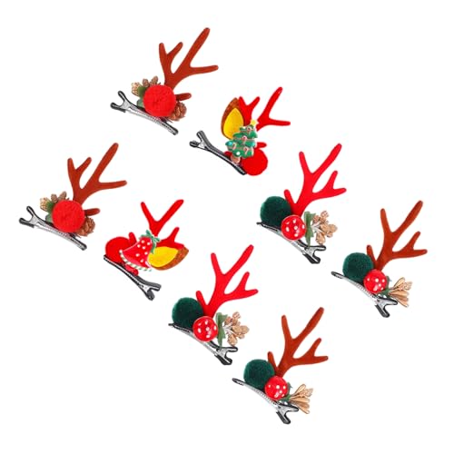 Beaupretty 4 Paare Weihnachts Haarspangen für Rentiergeweih Haarclips mit Weihnachtlichem Design Langlebig und Bequem Geeignet für Mädchen und Festliche Dekoration von Beaupretty