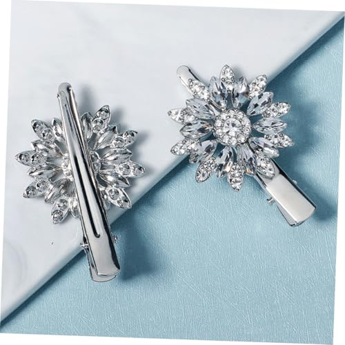 Beaupretty 4 Rhinestone Haarklammern Blumen Haarschmuck Funkelnde Strasssteine Metall Clips für Damen und Mädchen Haarklammern für Alltag Geburtstag Hochzeit und Festliche Anlässe von Beaupretty