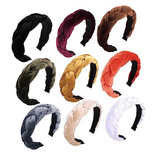 Beaupretty 4 STÜCKE Teiliges Geflochtene Stirnbänder aus Weichem Elastische Damen Haarreifen in Schwarz Gelb Grün Vielseitiger Haarschmuck für Alltag und Waschen von Beaupretty