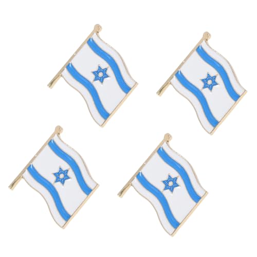 Beaupretty 4 STÜCKE Teiliges Israelische Flaggen Anstecknadeln Metall Wellenmuster Broschen Nationalflaggen Pin für Kleidung Hut Tasche Modisches Reversabzeichen Langlebig und von Beaupretty