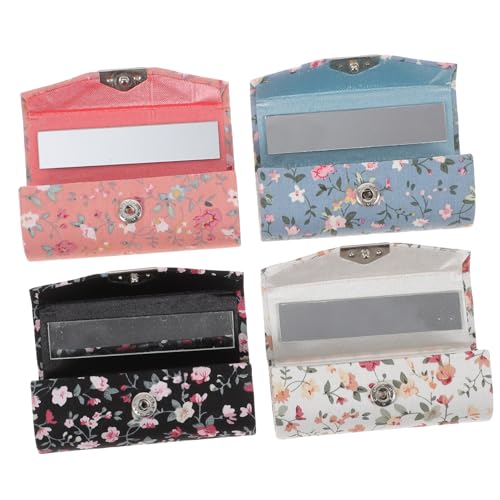 Beaupretty 4 STÜCKE Teiliges Lippenstift Etui Besticktem Muster Langlebig und Leicht zu Reinigen Kosmetik Organizer Boxen in Blau Geschenkverpackung für Make Up und Lippenstifte von Beaupretty