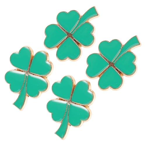 Beaupretty 4 STÜCKE Vierblättriger Kleiner Shamrock Ansteckpin Teiliges Unisex Modeaccessoire für Kleidung Valentinstag und Patrick's Day Festival Schmuck von Beaupretty
