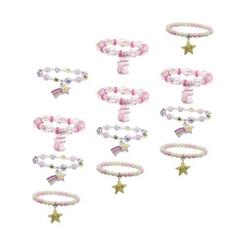 Beaupretty 4 Sätze Armbänder aus Elastischem Kunststoff mit Perlen und Bunten Charms Sichere Verarbeitung Farbecht und Robust als für Partys Passend für Kleine Mädchen und Kleinkinder von Beaupretty