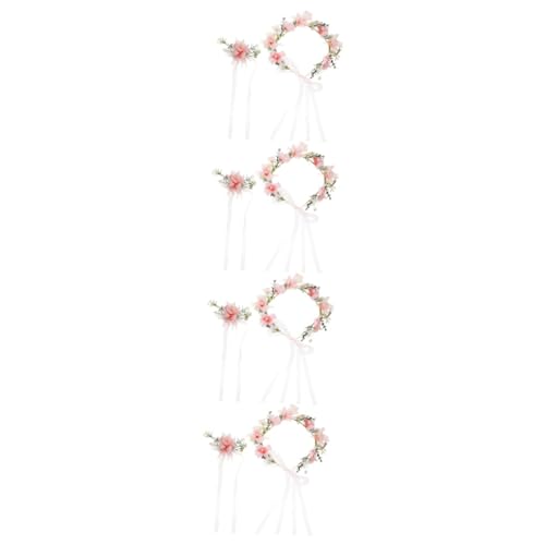 Beaupretty 4 Sätze Brautkranz Stirnband Blumenkranz Braut Haarreifen Brautkopfschmuck Für Die Hochzeit Frauen Kopfschmuck Böhmische Blumenstirnbandbraut Fräulein Stoff Blatt Anmut von Beaupretty