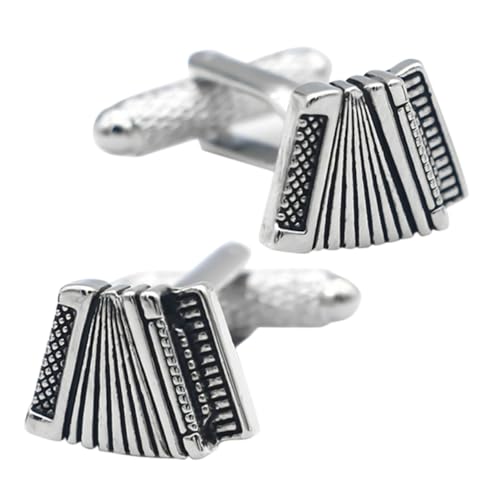 Beaupretty 4 Sätze Manschettenknöpfe Herren Handgefertigte Akkordeon Cufflinks Kupfer Für Hochzeiten Anzüge Und Besondere Anlässe Elegantes Accessoire Für Männer 2 Stück * 4 von Beaupretty