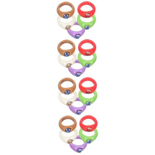 Beaupretty 4 Sätze Teiliges Kreative Harz Finger Ringe Mit Strass Fingerdekoration Rot Grün Schokolade Und Für Damen Für Partys Und Alltagsanlässe 5 Stück * 4 von Beaupretty