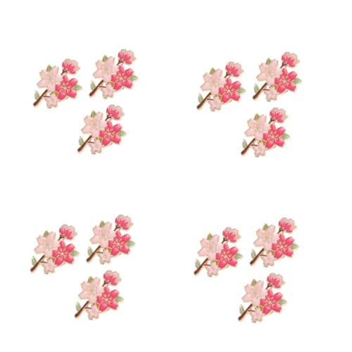 Beaupretty 4 Sätze Teiliges Niedlicher Kirschblüten Broschen Für Damen Stilvolle Anstecknadeln Für Rucksäcke Jacken Accessoires Langlebige Legierungs Pins Ästhetische 3 Stück * 4 von Beaupretty