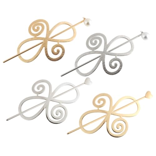 Beaupretty 4 Sätze Vintage Haarschmuck Teiliges Haarnadeln Langhaar Clip Haarschraube mit Perlen für Damen Eleganter Haarschmuck zum Schnellen Styling und Fixieren bei Alltag und von Beaupretty