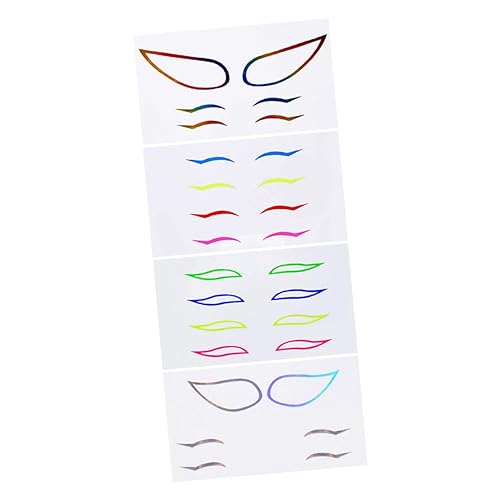 Beaupretty 4 Sätze Farbige Eyeliner-aufkleber Wasserdichtes Klebeband Wasserfeste Aufkleber Make-up-aufkleber Schminkband Selbstklebende Eyeliner-sticker Schönheitsprodukte Papier von Beaupretty