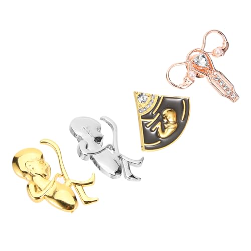 Beaupretty 4 Stck Teiliges Metallbroschen Anstecknadeln Zinklegierung Langlebige Schmuckbroschen für Kleidung Schals Hüte Vielseitige Damen Broschennadeln zur Dekoration von Beaupretty