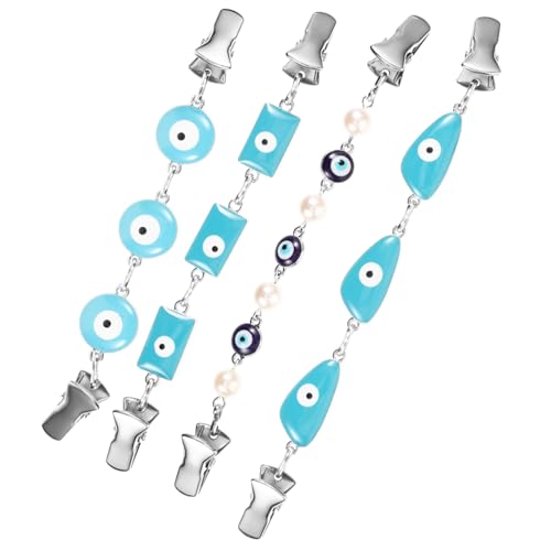 Beaupretty 4 Stck. Teiliges Metall Cardigan Clips Evil Eye Design Dekorative Sweater Cinch Clips für Pullover Schals Kragen Langlebige Kleid Strickjacken-accessoires für Damen von Beaupretty