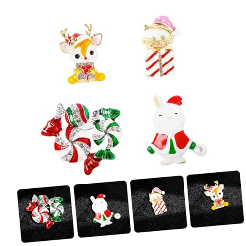 Beaupretty 4 Stck. Teiliges Weihnachtsbroschen aus Metall Dekorative und Langlebige Anstecknadeln Cartoon Designs Vielseitig für Kleidung Hüte Anzüge Geschenkidee für Frauen und Besondere von Beaupretty