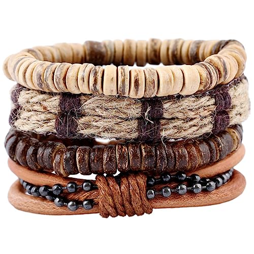 Beaupretty 4 Stück Armband Pferdeschwänze Haargummis Haarschmuck Alte Armbänder Spiralförmige Haargummis Spiralhaargummis Für Keine Beschädigten Haargummis Geschenk Einfach Mann Leder von Beaupretty