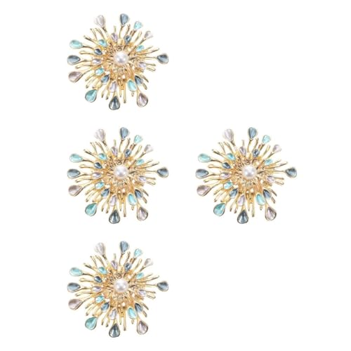 Beaupretty 4 Stück Blumen Brosche mit Perlen und Kristallen Sonnenblumen Anstecknadel für Damen und Herren Elegantes Schmuckstück für Hochzeiten Abschlussfeiern und Besondere Anlässe von Beaupretty