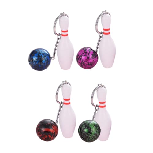 Beaupretty 4 Stück Bowling Schlüsselanhänger Bunte Kunststoff Bowlingkugel Anhänger Modisch für Frauen Männer als und Taschenanhänger von Beaupretty