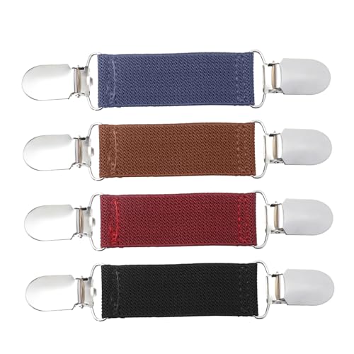 Beaupretty 4 Stück Cardigan Clips Schwarz Weinrot Braun Vintage Strickjacken Clips mit Elastischem Band Rutschfest Vielseitig für Pullover Kleider Schals Damen und Herren von Beaupretty