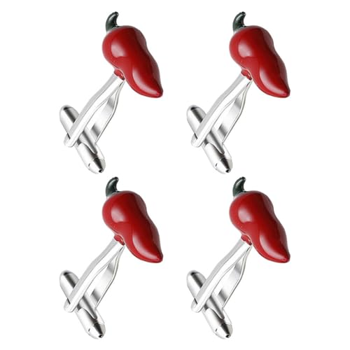 Beaupretty 4 Stück Chili -Manschettenknöpfe Abdeckung des Ärmelknopfs Manschettenknöpfe mit Knopfabdeckung für Herren einzigartiger Manschettenknopf Ärmelclip Kupfer Beaupretty 4 Stück Chili -Manschettenknöpfe Abdeckung des Ärmelknopfs Manschettenknöpfe mit Knopfabdeckung für Herren einzigartiger Manschettenknopf Ärmelclip Kupfer von Beaupretty