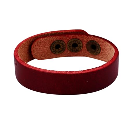 Beaupretty 4 Stück DIY Lederarmbänder aus Rindsleder Schlichtes Dunkelrotes Armband Unisex Handgelenksschmuck für Studenten und Vielseitige Freundschaftsarmbänder zum Selbermachen von Beaupretty