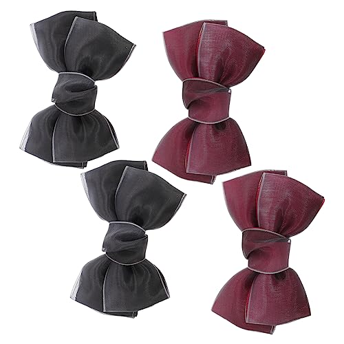 Beaupretty 4 Stück Diy Handgemachte Schleifen Schuhcharms Dekoration für Schuhe Taschen Hüte Kleidung Abnehmbare Accessoires für Damen Weinrot von Beaupretty