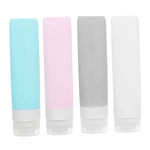 Beaupretty 4 Stück Flasche Aus Kieselgel Flasche Handcreme Shampoo-reisebehälter Zusammendrückbare Silikonschläuche Silikon in Lebensmittelqualität Kosmetik Kosmetische Flasche Reisen von Beaupretty