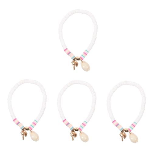 Beaupretty 4 Stück Frauen Fußkettchen Weichem Polymer mit Design Verstellbare Fußkette Dekoratives Knöchel Armband für Strandpartys Festivals Eleganter Schmuck für Damen von Beaupretty
