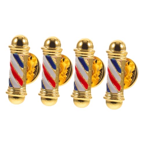 Beaupretty 4 Stück Friseur Brosche Pin aus Langlebiger Legierung Vintage Barbier Shop Abzeichen Vielseitiger Haarstylist Schmuck für Damen und Herren Eleganter Anstecker für Hemden Schals und von Beaupretty