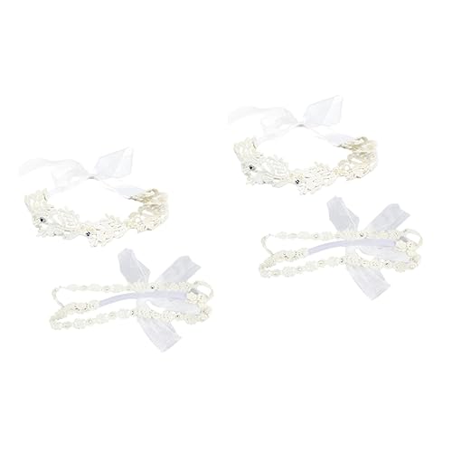 Beaupretty 4 Stück Für Mädchen Baby-Stirnbänder Weiß Baby-Stirnband Blumen-Stirnband Baby-Kopfschmuck Blumen-Nylon Elastisches Haarband Baby-Kopftuch Baby-Haarband Haarband Für von Beaupretty