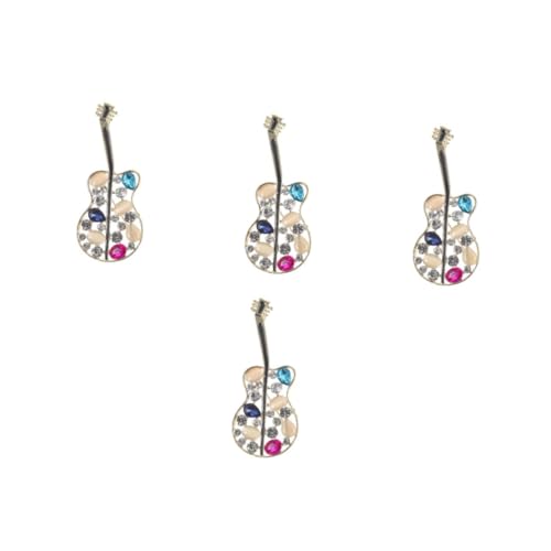 Beaupretty 4 Stück Gitarrenbrosche Musikalische Brosche Musikbrosche Broschennadel Zum Basteln Musik-schmuck-brosche Musikalische Reversbrosche Instrumenten -mode -revers -brosche Legierung von Beaupretty