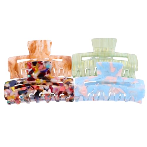 Beaupretty 4 Stück Große Haarklammern für Damen aus Acetat Rutschfeste Clips für Dickes und Haar für Bad Makeup und Alltag von Beaupretty