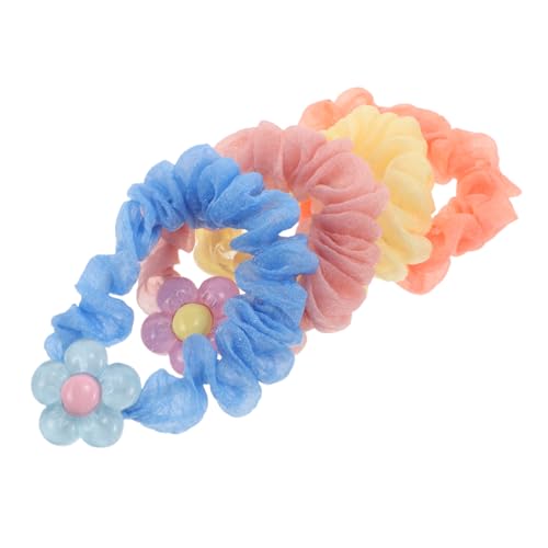 Beaupretty 4stücke Haargummis Mit Kristallblumen Elastische Haargummis Für Mädchen Bunte Pferdeschwanzhalter Für Mädchen von Beaupretty
