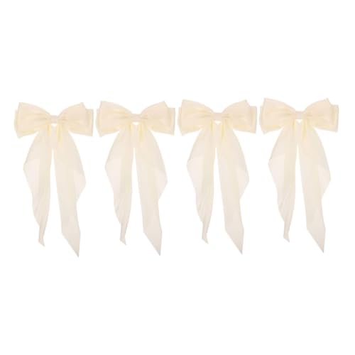 Beaupretty 4 Stück Haarspangen mit Schleifen aus Satinband Sanftes Design mit Federclip für Frauen und Mädchen Langes Cremefarbenes Band für Partys Geburtstage und Sommerliche Anlässe Beaupretty 4 Stück Haarspangen mit Schleifen aus Satinband Sanftes Design mit Federclip für Frauen und Mädchen Langes Cremefarbenes Band für Partys Geburtstage und Sommerliche Anlässe von Beaupretty