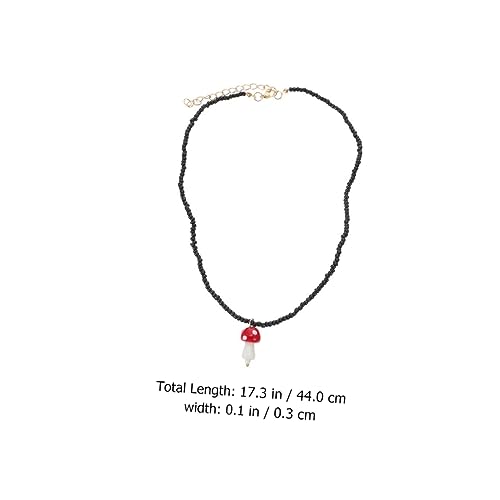 Beaupretty 4 Stück Handgefertigte Teilig Bunte Perlenkette mit Pilz Anhänger Bead Chain Halskette für Damen Kreative Handgeknüpfte String Jewelry von Beaupretty