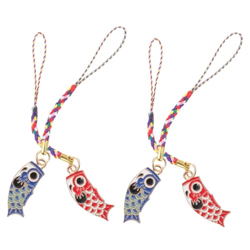 Beaupretty 4stücke Mobile Phone Pendant Japanische Fisch Flagge Charm Handyanhänger Für Taschen Und Lanyards Süße Dekoration Für Smartphones Und Accessoires von Beaupretty