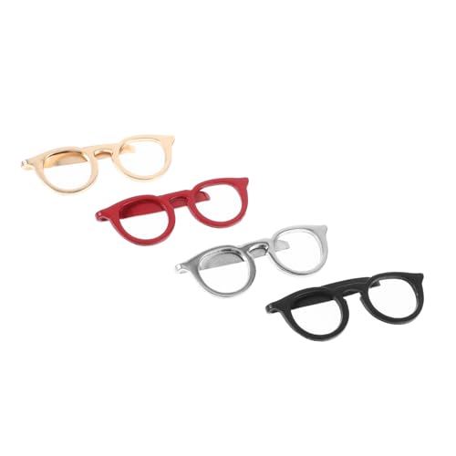 Beaupretty 4 Stück Herren Krawattenklammern Poliertem Legierungsmetall Brillen Designs Sicherer Halt für Krawatten Leicht und Passend zu Meisten Hemden und Anlässen von Beaupretty